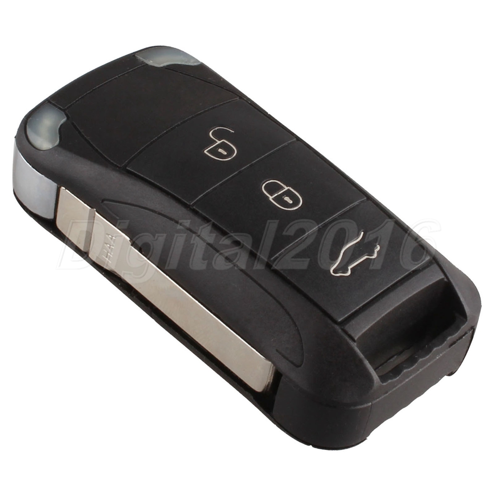 For Porsche Cayenne Remote Folding Car Key Fob Case Shell 3 Buttons