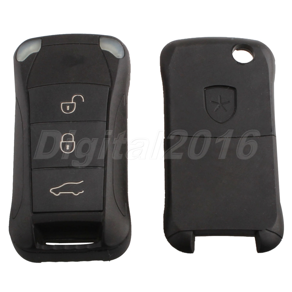 For Porsche Cayenne Remote Folding Car Key Fob Case Shell 3 Buttons
