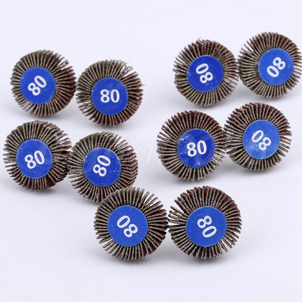10 X Fächerschleifer 16/20mm Schleifstift Schleifmop 3mm Schaft Für Dremel K80 E - Foto 7