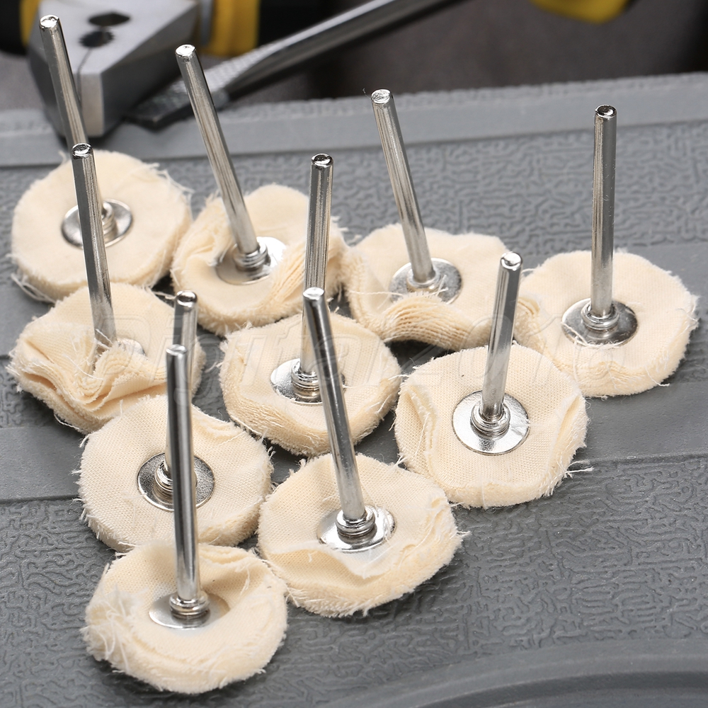 10pcs Cloth Polishing Pad Buffing Wheel Buffer Pad Shank For Grinder