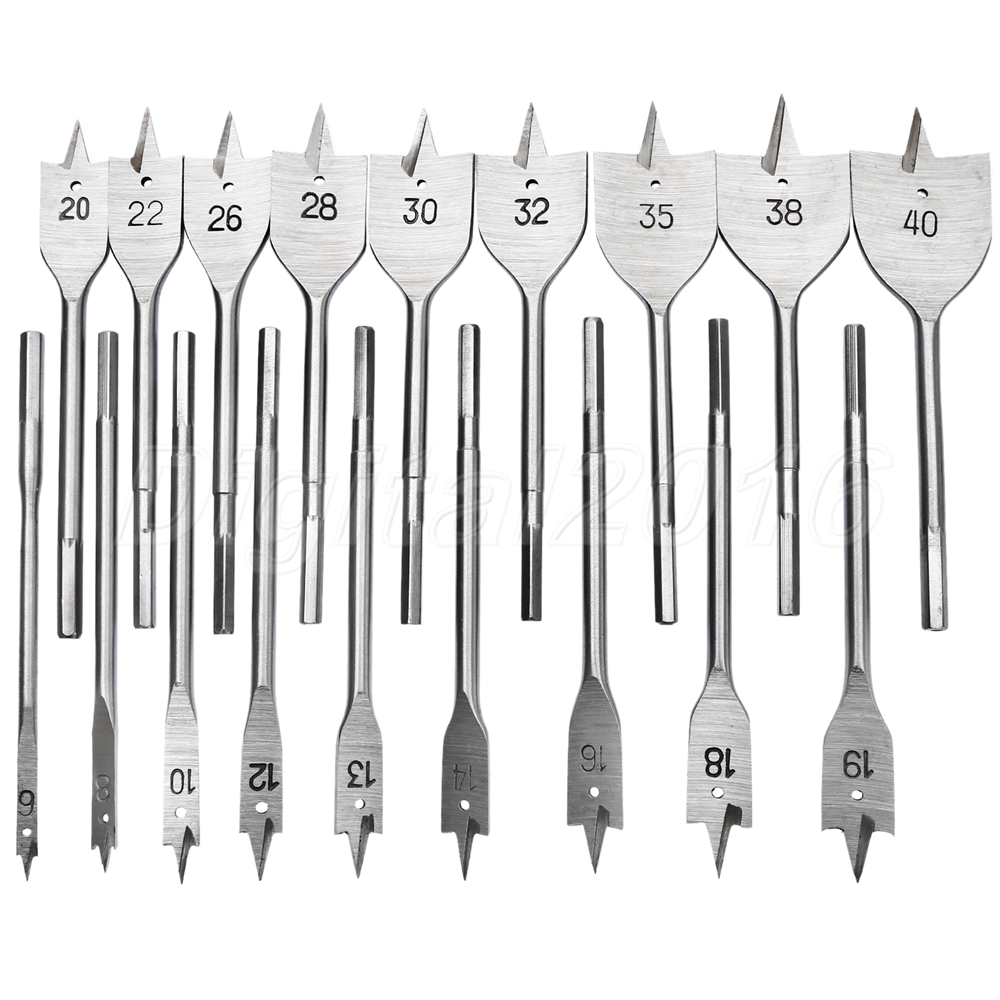 Flat Wood Drill Bit Set Metric 6mm40mm Holes Woodworking Boring Tool
