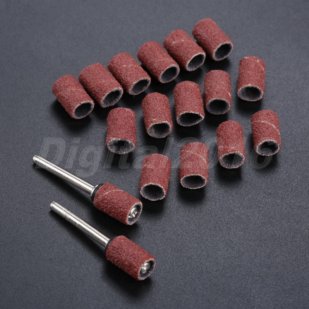 100pcs Sanding Bands Sleeves +2 Mandrels Grinding Polishing Sanding