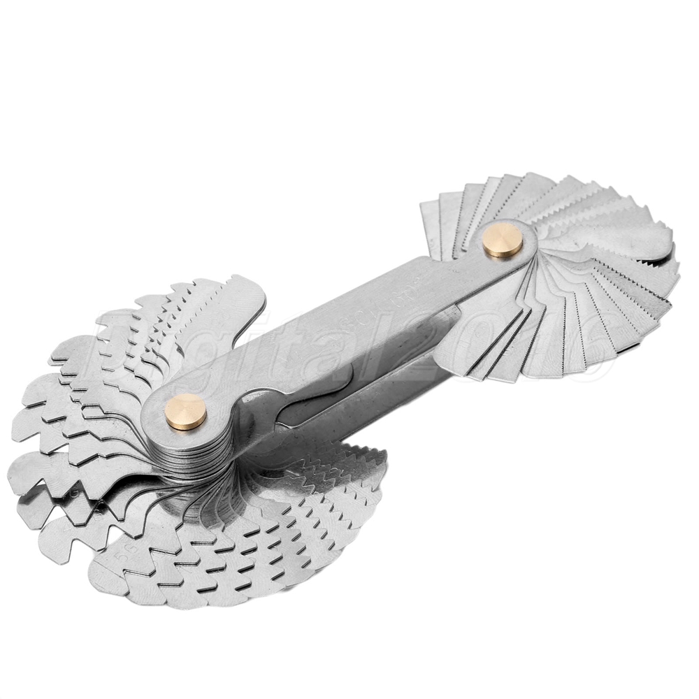52 Blades Screw Thread Pitch Gauge Angle 60° Metric 55° Imperial