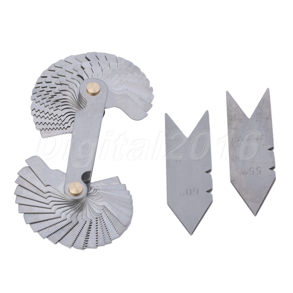 3pcs Steel Thread Measuring Gauge Tool Centering Gauge 55&60 Degree
