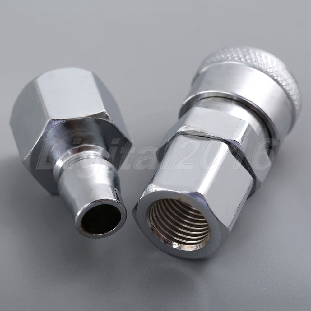2Pcs Quick Release Female Coupler Connector Air Line Hose Kit Fitting 3