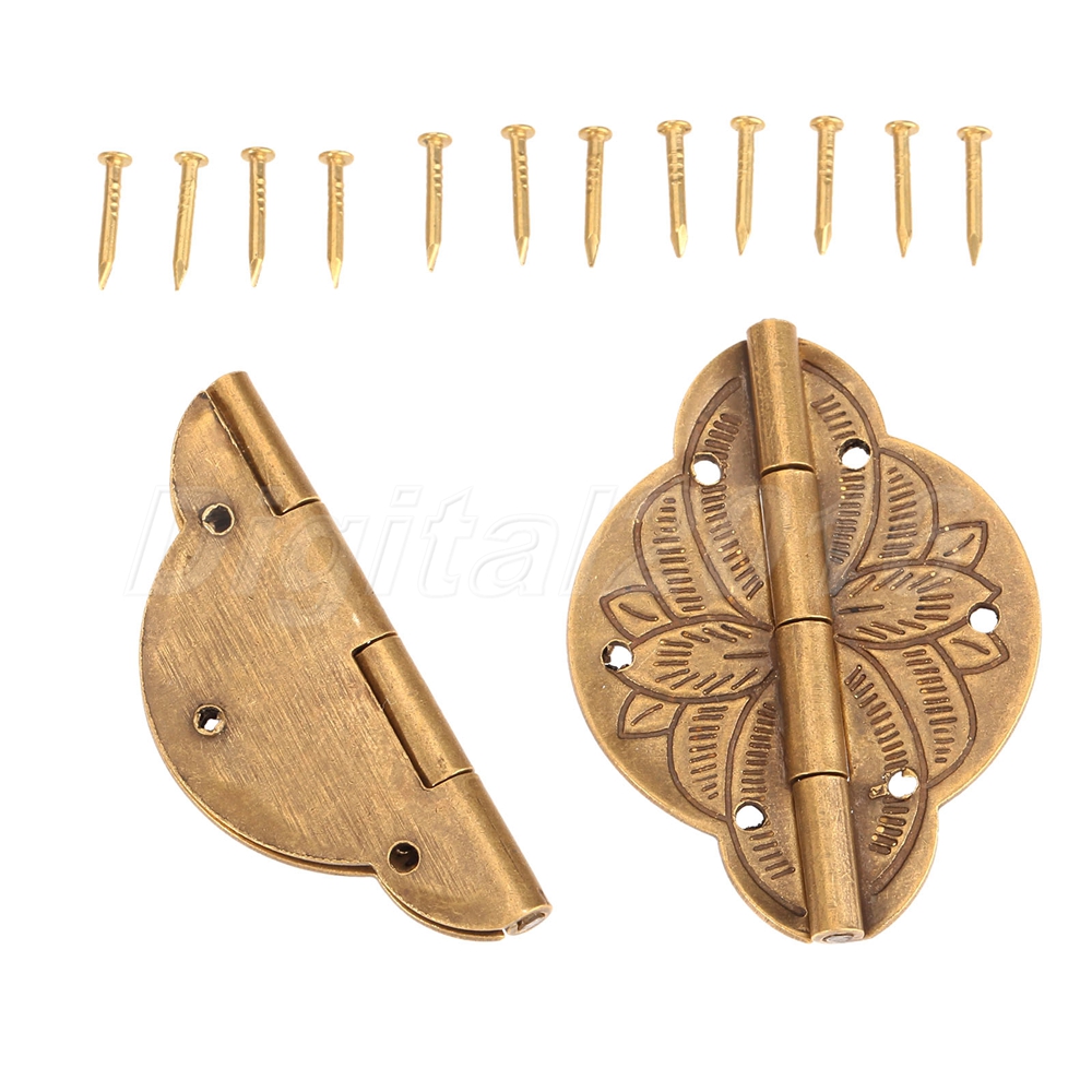 Chinese Style Brass Hardware Hinge Decorative Wooden Jewelry Box Retro