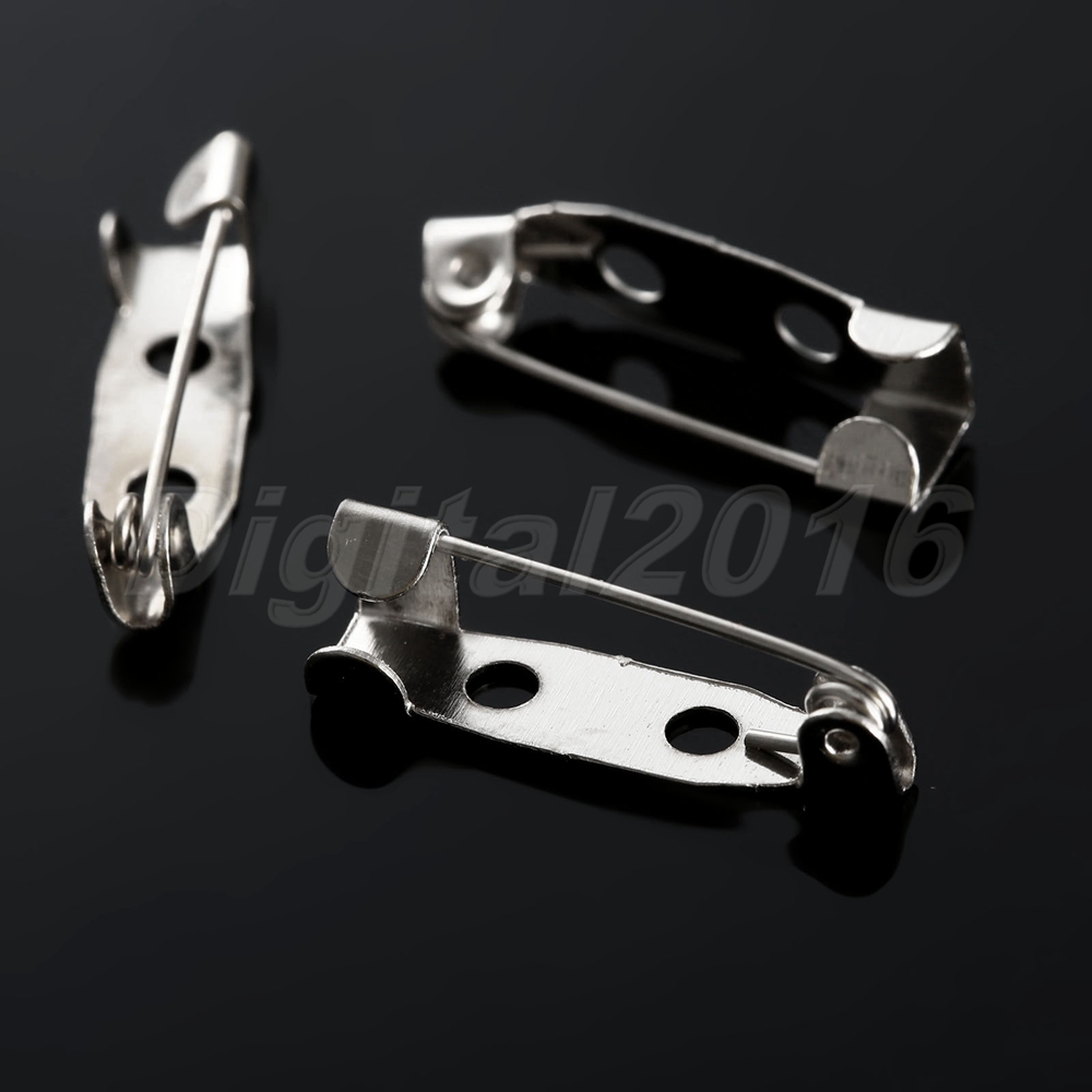 50pc Metal Brooch Back Bar Safety Pins Badge Fasteners Jewellery Findings Making eBay