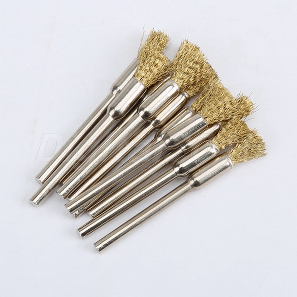 10X Brass Rotary Wire Wheel Pencil Polising Brushes Die Grinder Tool