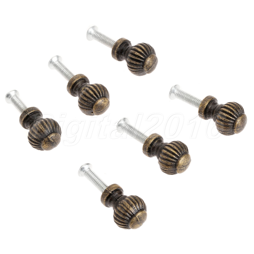 6PCS Antique Jewelry Box Drawer Knobs Cupboard Window Door Pull