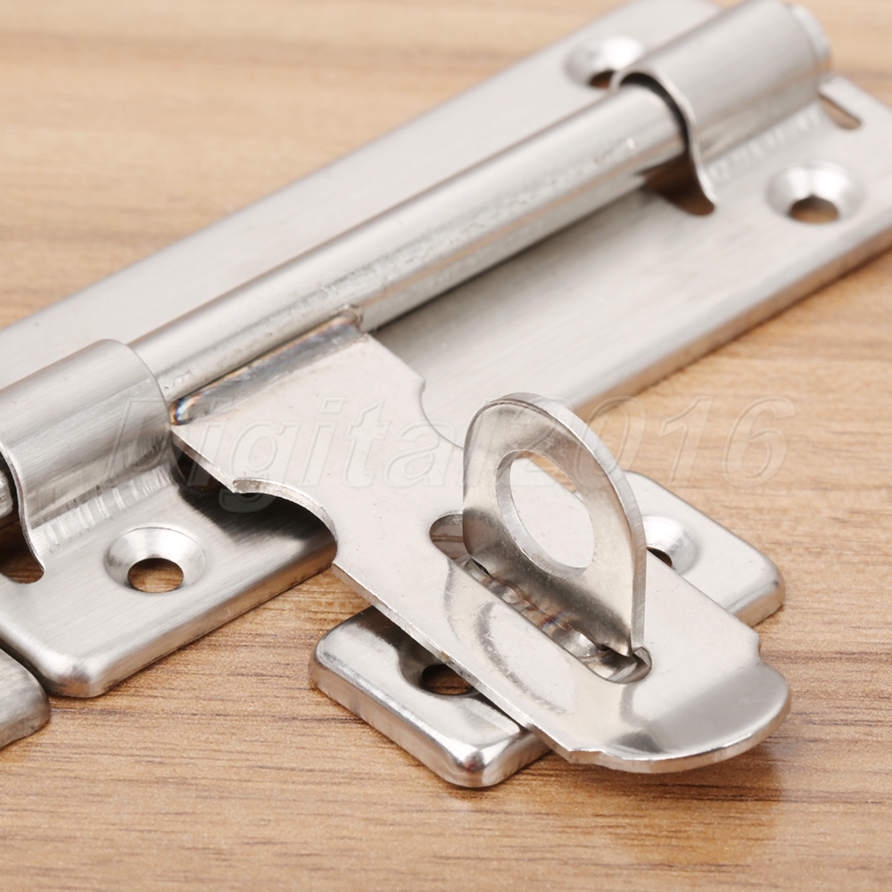 Padlock Latch Door Lock Barrel Bolt Clasp Stainless Steel 100/140/170mm