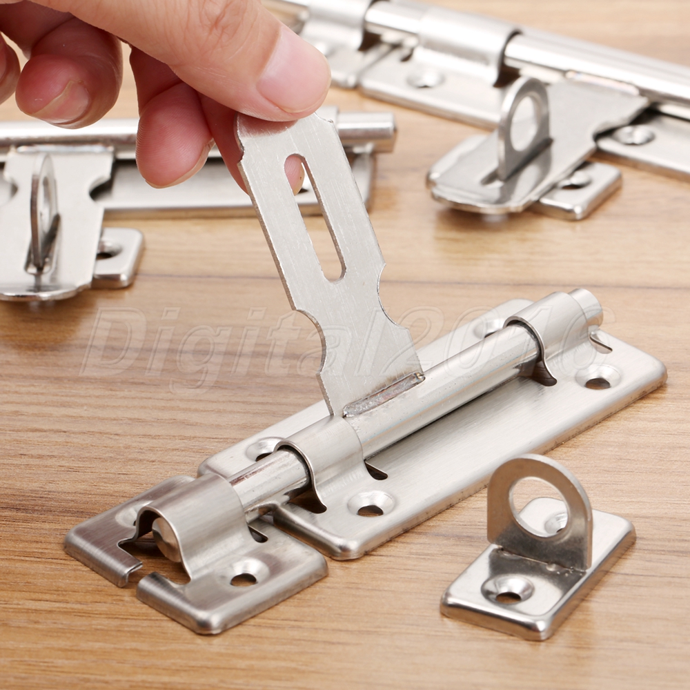 Padlock Latch Door Lock Barrel Bolt Clasp Stainless Steel 100/140/170mm