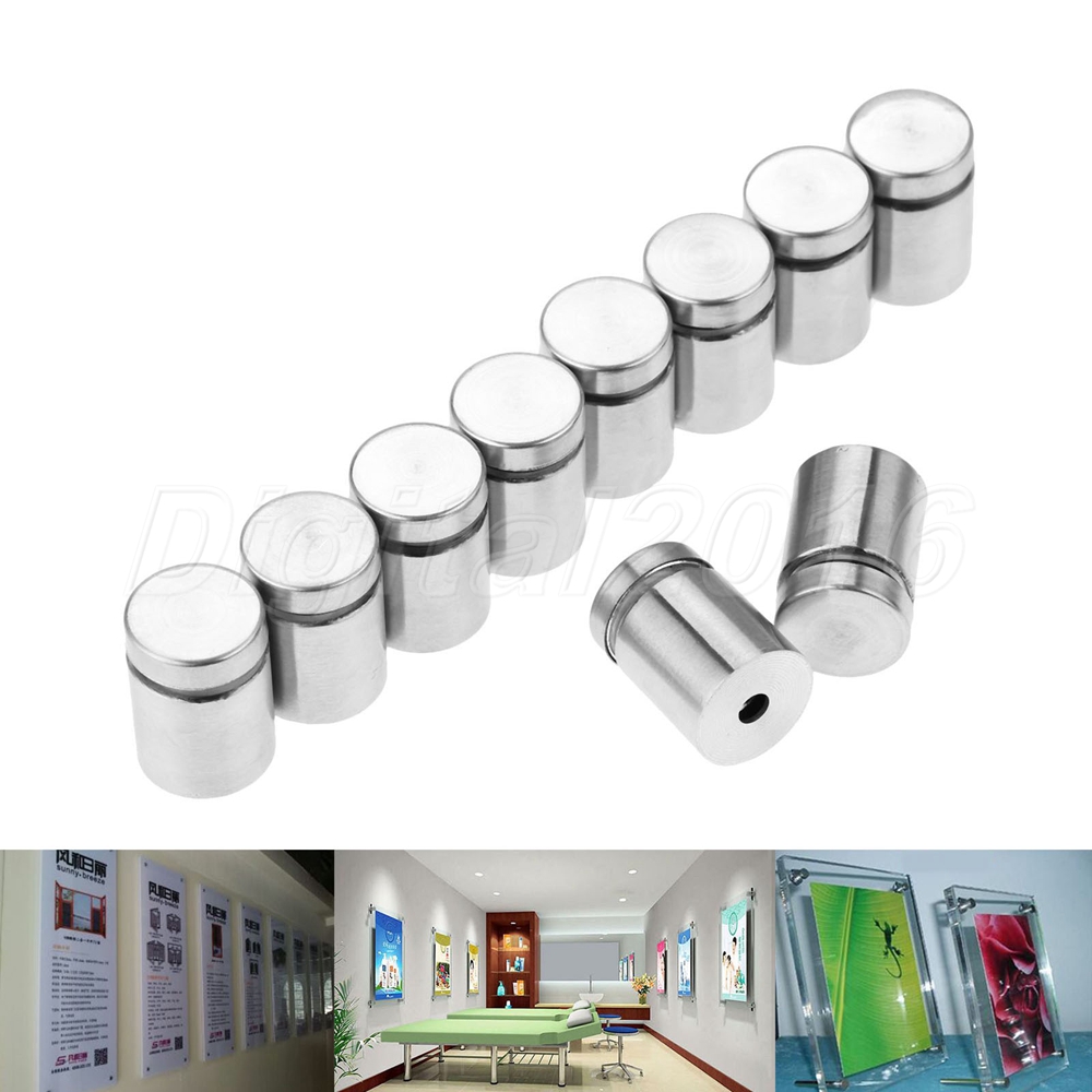 10x Stand Off Bolts Advertisement Glass Board Fixing Mount Standoffs