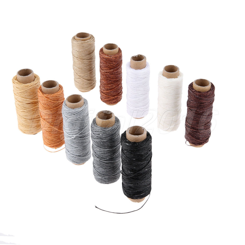 10Pcs Durable Multicolour Leather Hand Sewing Thread 50m 150D Flat Sew