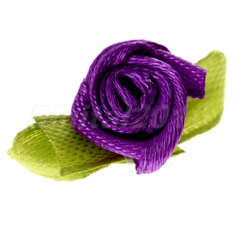 100Pcs 11 Colour Satin Ribbon Rose Buds Flowers Rosebud Wedding Gift