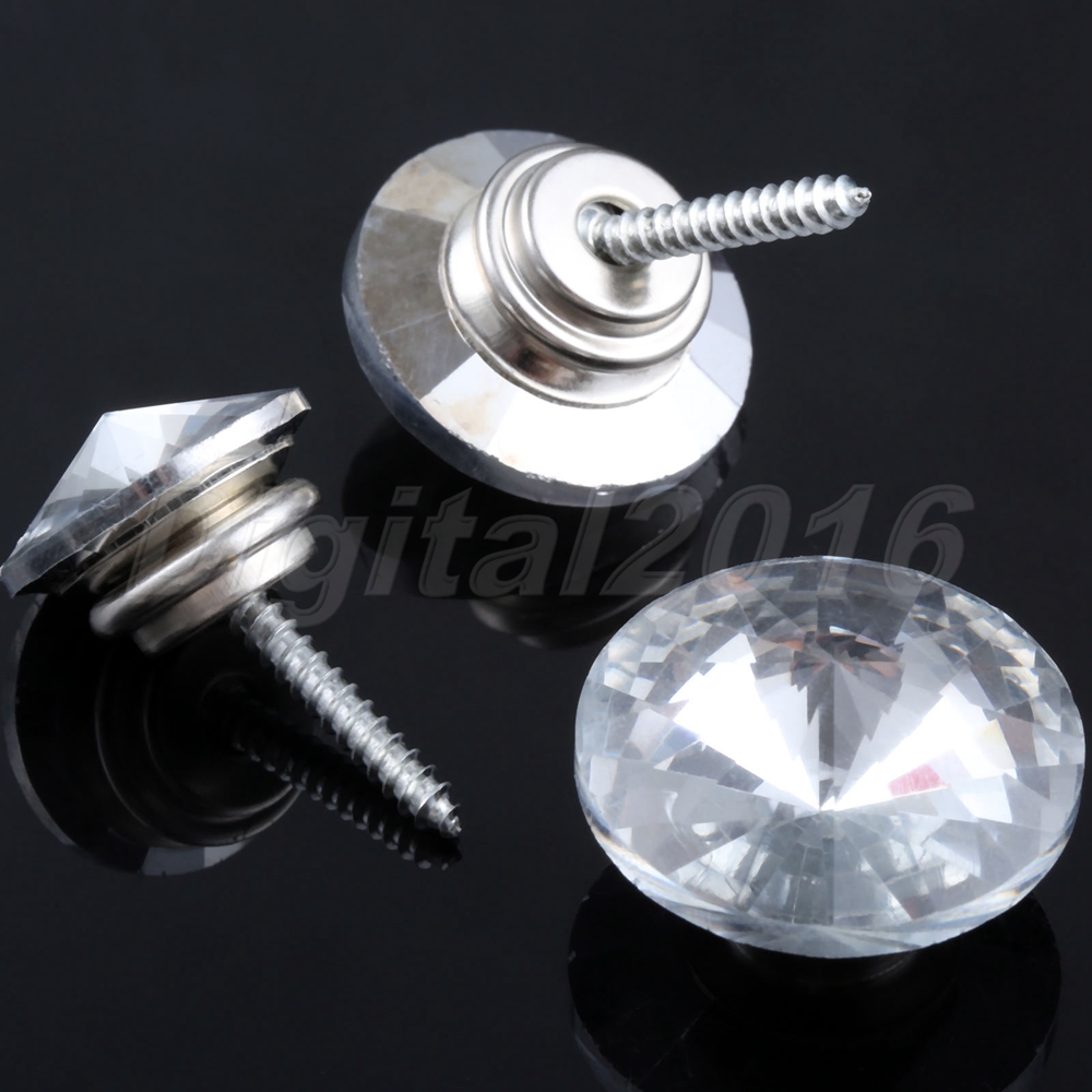 10Set Crystal Diamond Headboard Button Nail +Screws Upholstery Sofa