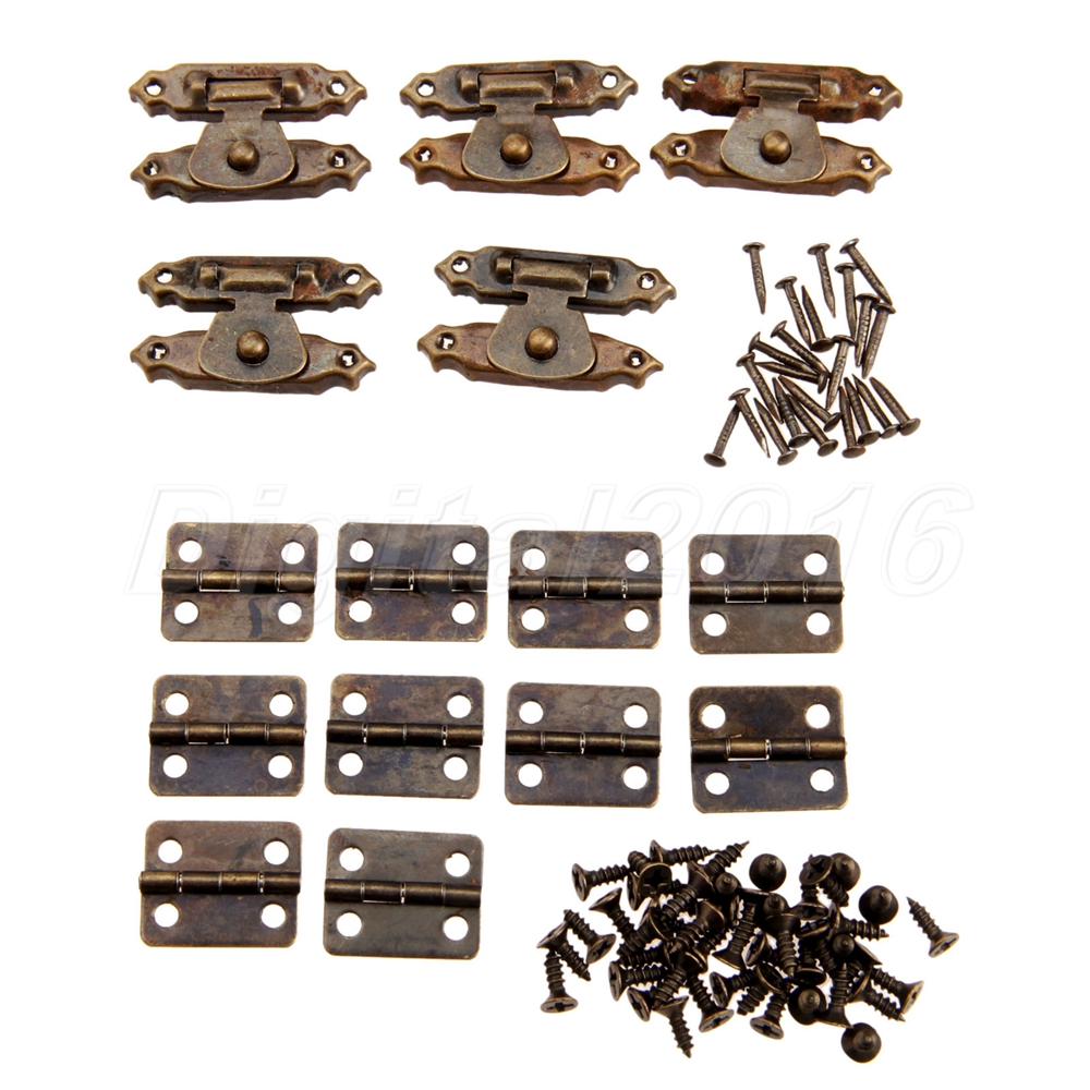 5pcs Vintage Decorative Jewelry Box Chest Latch Hasps & 10 Door Hinges eBay