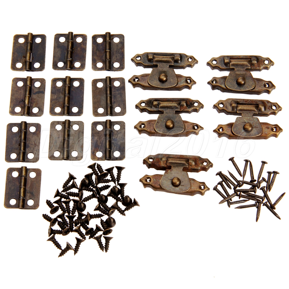 5pcs Vintage Decorative Jewelry Box Chest Latch Hasps & 10 Door