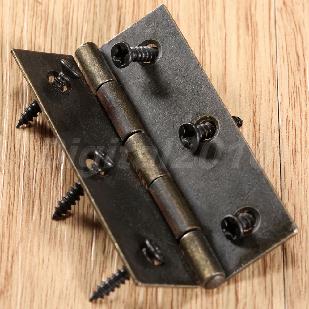 60x38mm Antique Brass Door Hinges Drawer Cupboard Wood Box Butt Hinge eBay