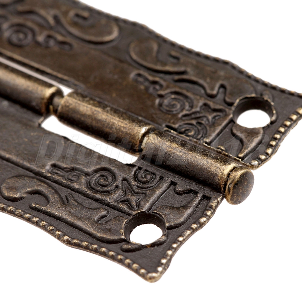 Antique Cupboard Door Hinge Retro Furniture Jewelry Box Embossing