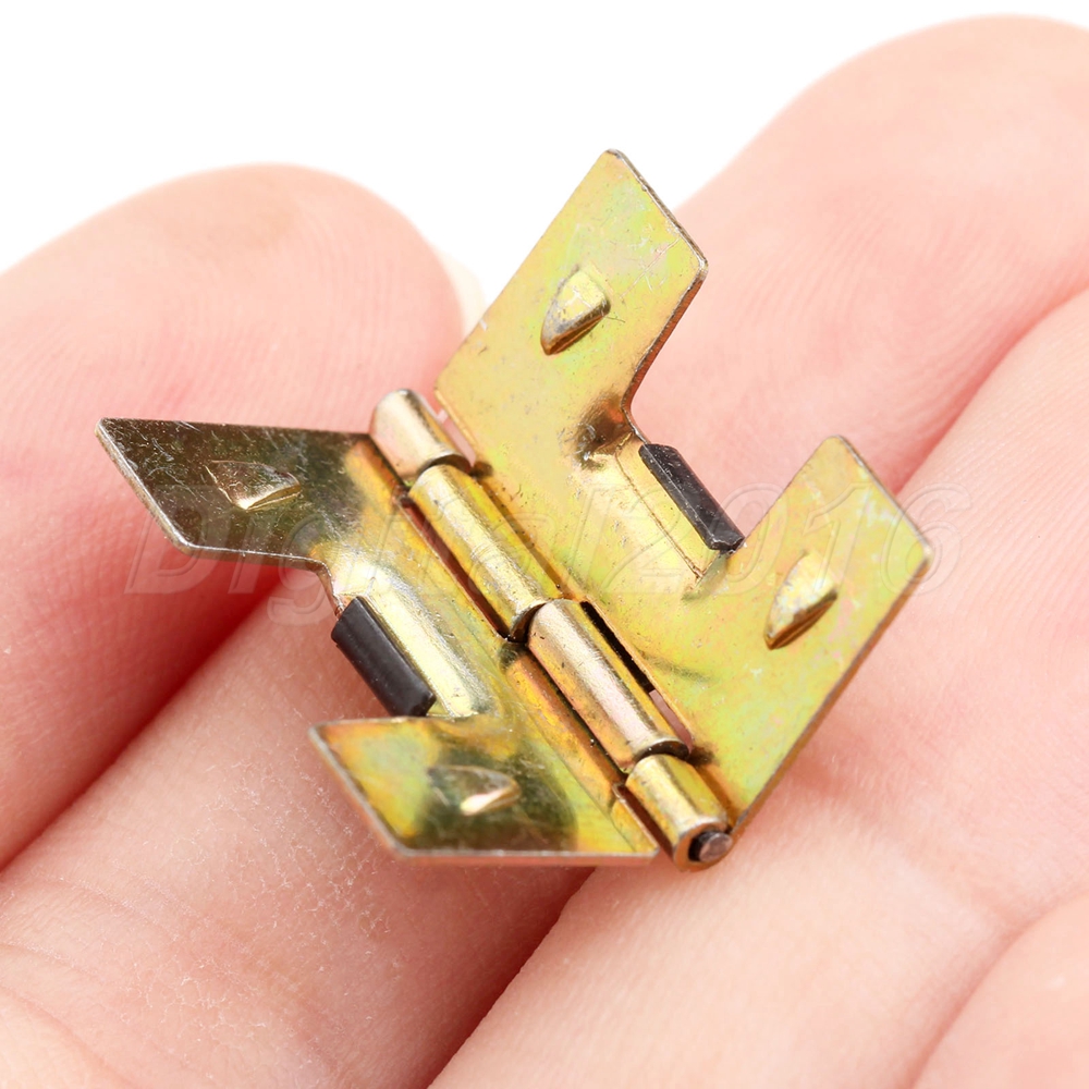 Golden Mini Spring Hinges Jewelry Box Decorative Furniture Door