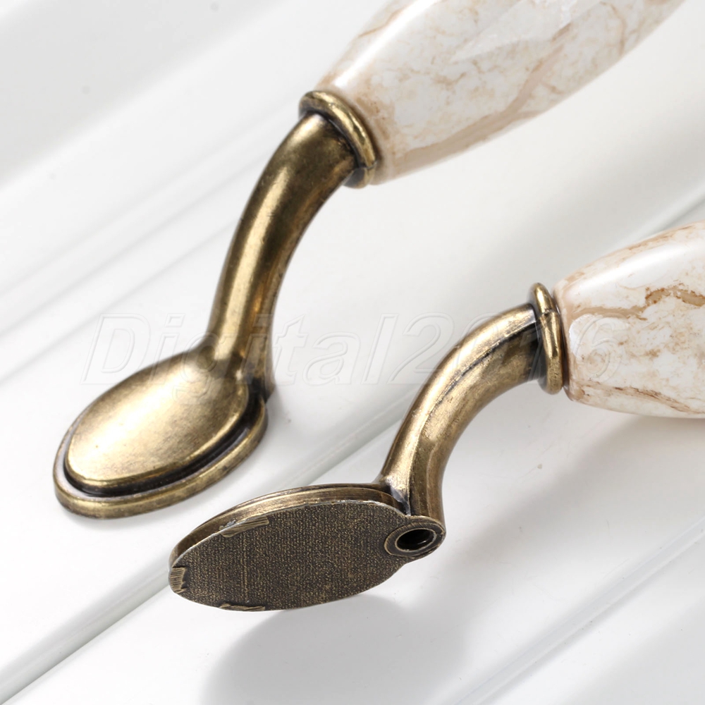 Unique Ceramic Marble Knobs Door Kitchen Drawer Wardrobe Pull