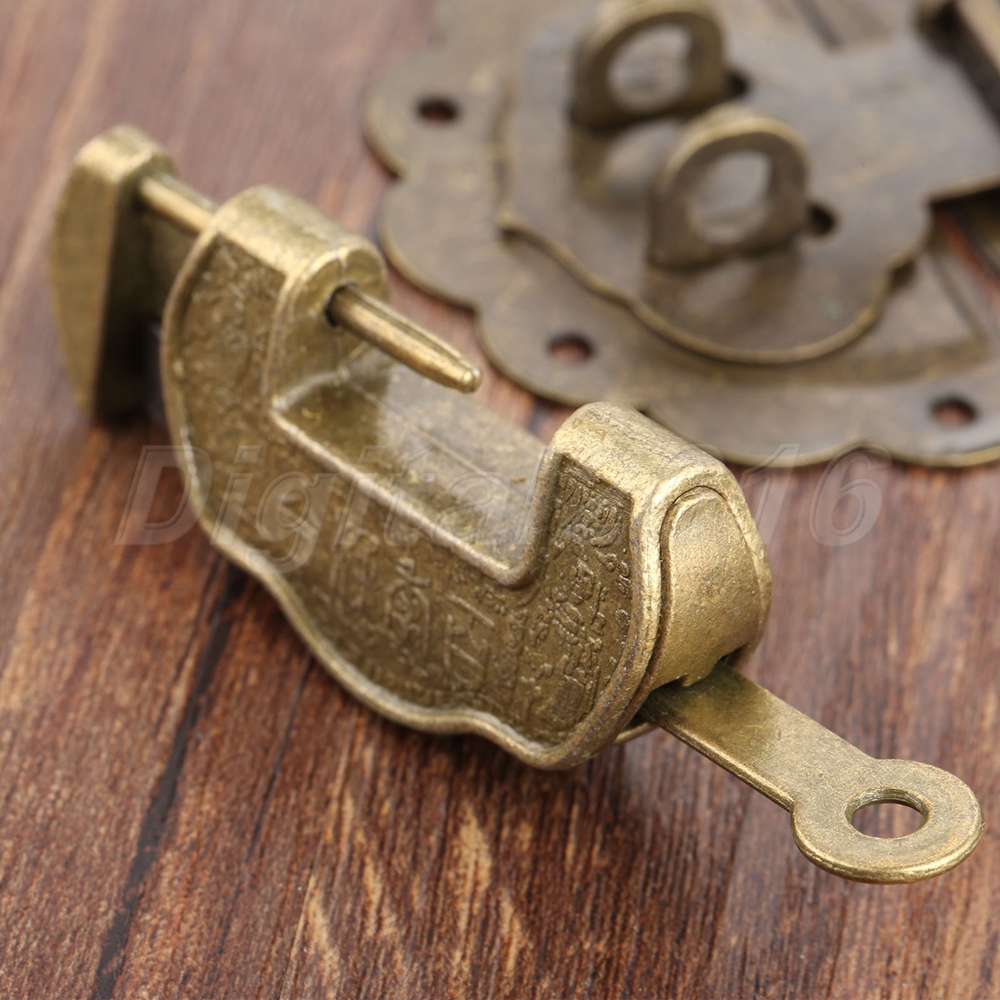 Chest Trunk Jewelry Box Padlock Lock Key Toggle Latch Clasp Set