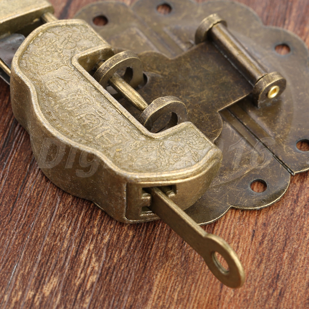 Chest Trunk Jewelry Box Padlock Lock Key Toggle Latch Clasp Set