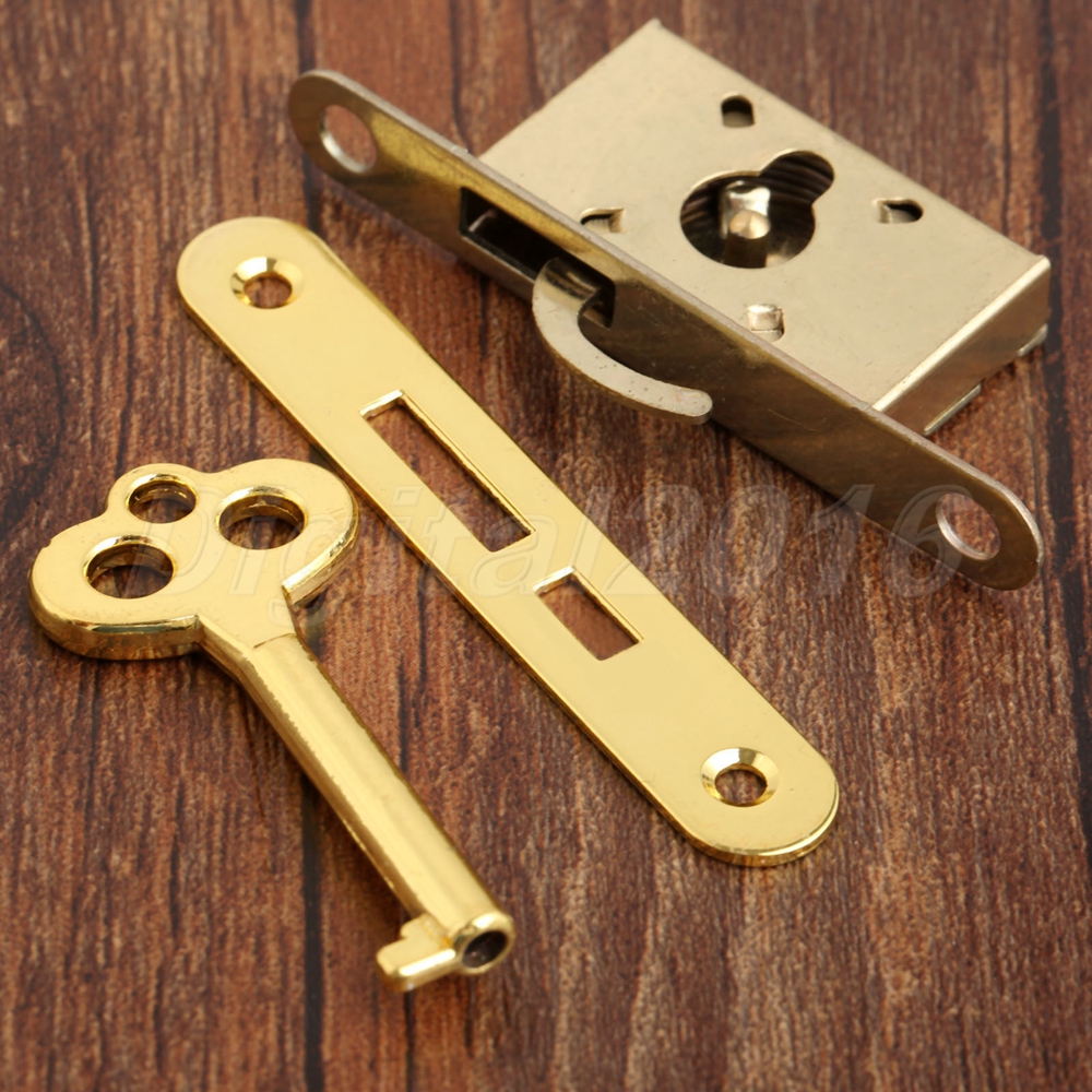 thumbnail image 2 of Classical Dark Wood Tone Cabinet Lock – Plating Iron & Zinc Alloy, Retro Drawer Lock 2 of 6