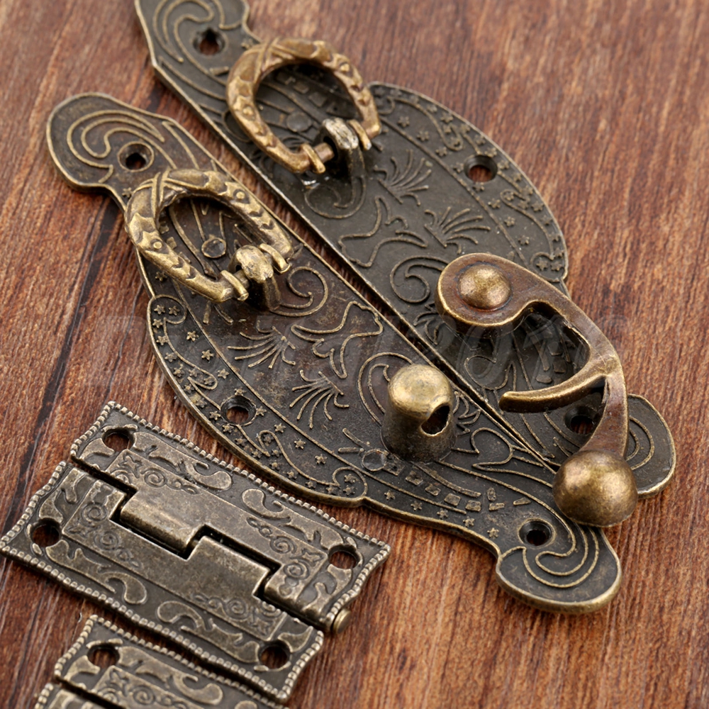 Retro Hinges & Jewelry Box Chest Buckle Toggle Latch Hasp Clasp Hook