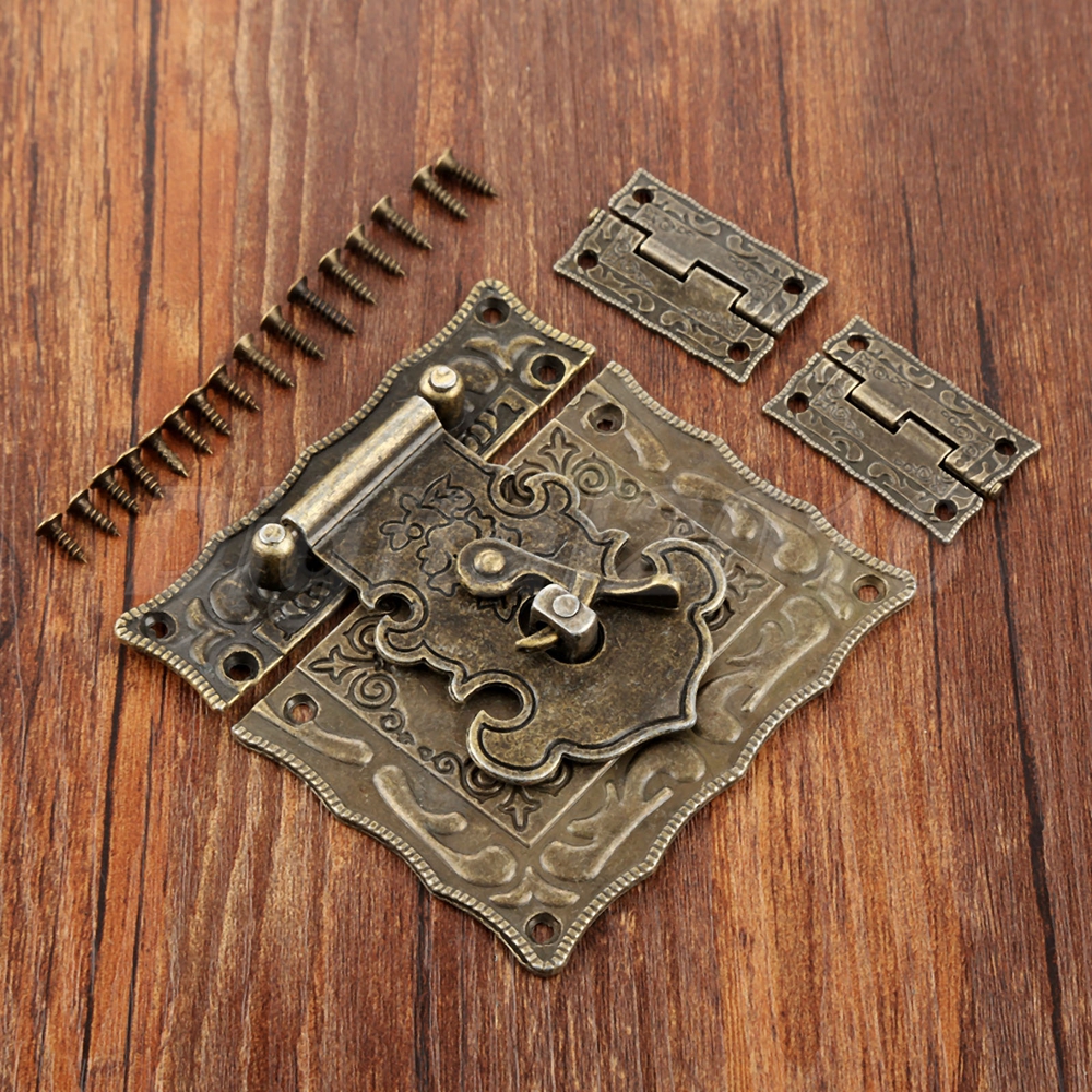 Antique Bronze Jewelry Box Latch Hasp Buckle Toggle Clasp Hook