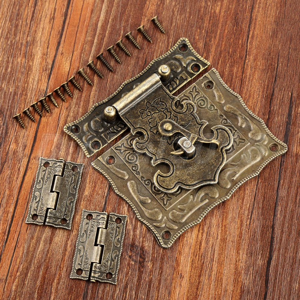 Antique Bronze Jewelry Box Latch Hasp Buckle Toggle Clasp Hook