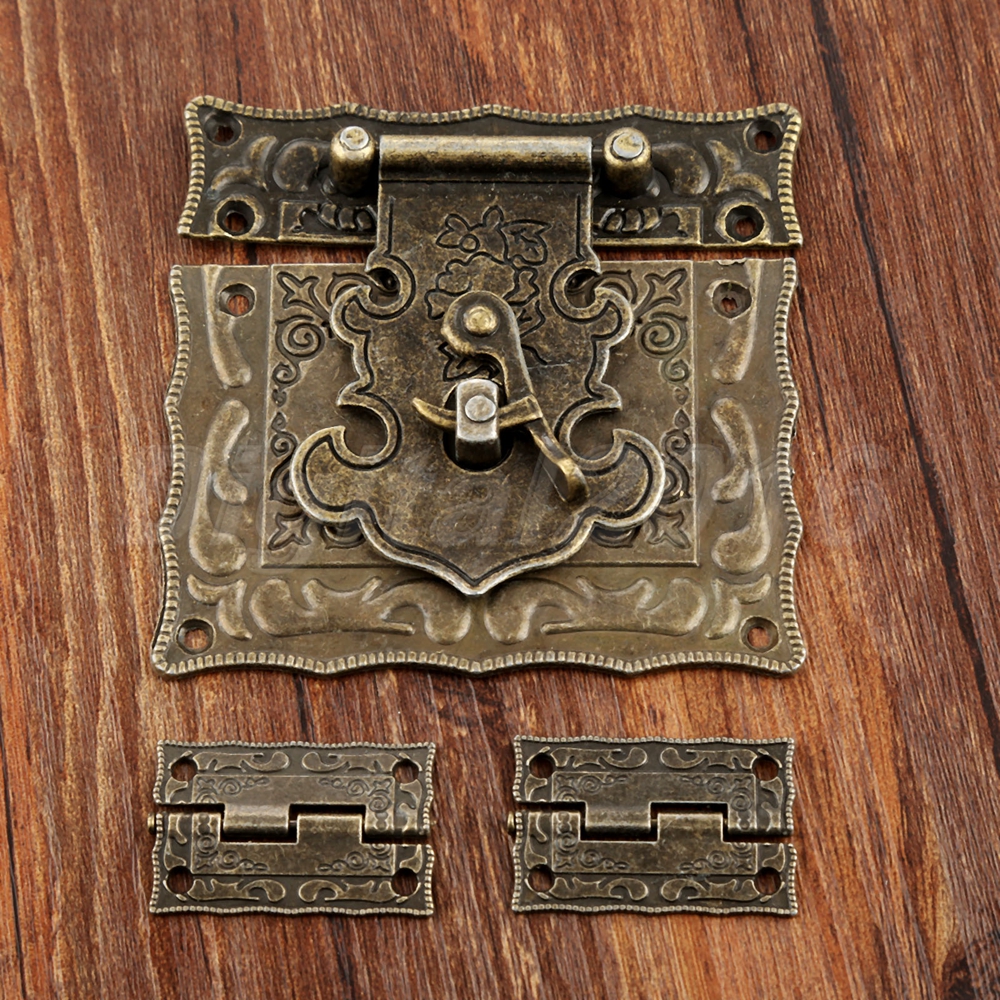 Antique Bronze Jewelry Box Latch Hasp Buckle Toggle Clasp Hook