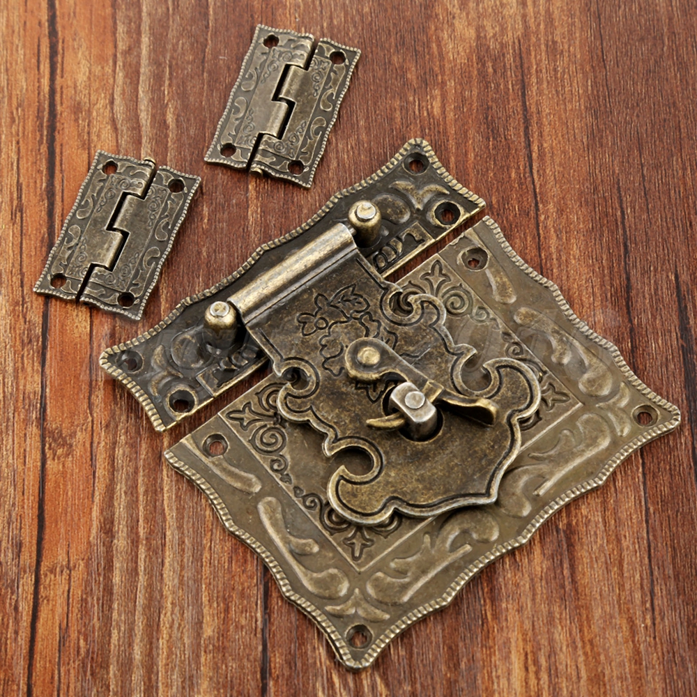 Antique Bronze Jewelry Box Latch Hasp Buckle Toggle Clasp Hook
