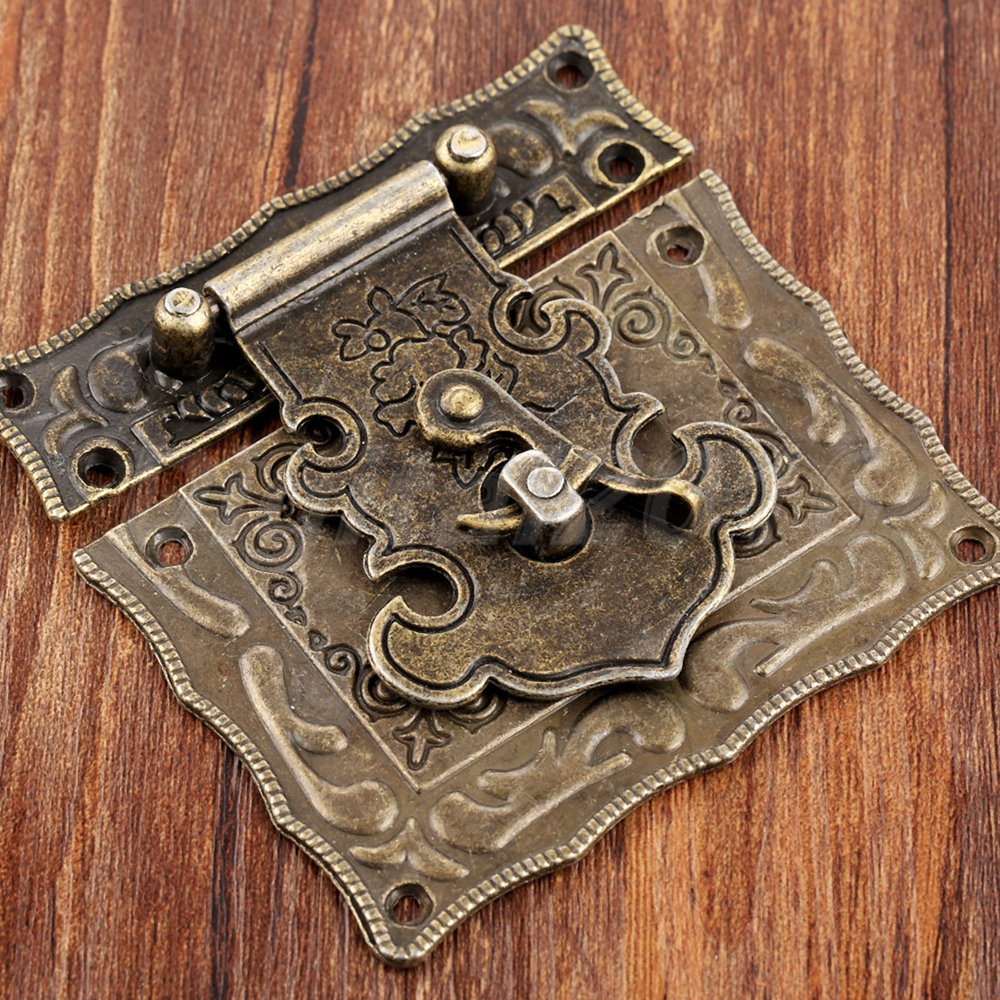 Antique Bronze Jewelry Box Latch Hasp Buckle Toggle Clasp Hook