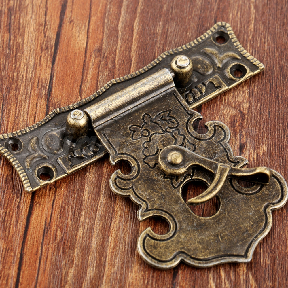 Antique Bronze Jewelry Box Latch Hasp Buckle Toggle Clasp Hook