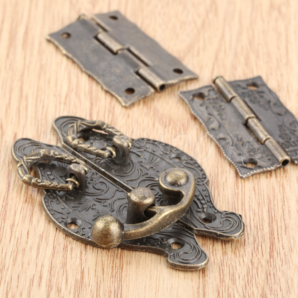 59*39mm Unique Amboss Jewelry Box Latch Clasps Suitcase Trinket w/ 4pcs