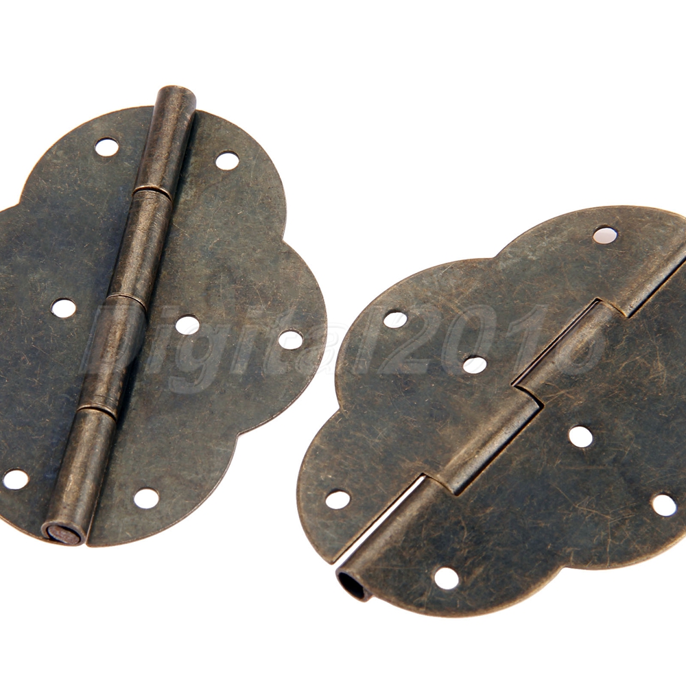 2pcs Antique Bronze Wardrobe Hinges Furniture Door Jewelry Box