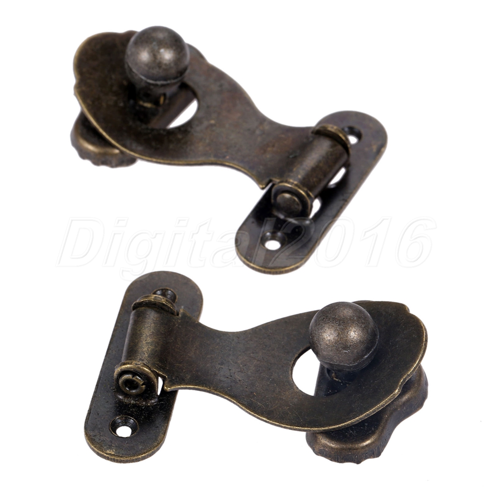 2/10x Antique Bronze Hasp Clasp Box Padlock Luggage Buckles Latch Lock