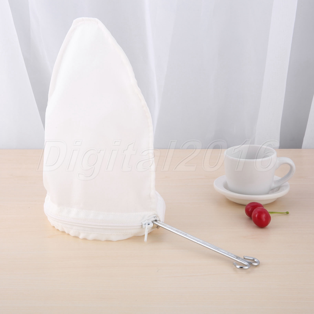 Coffee Tea Bag Sock Filter Cloth Cotton Strainer Reusable with Handle