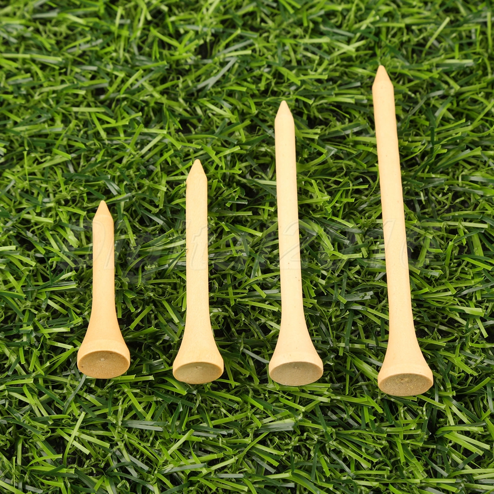 100 Pcs Durable Maple Wooden Golf Tees Training Practice Gift Golfer